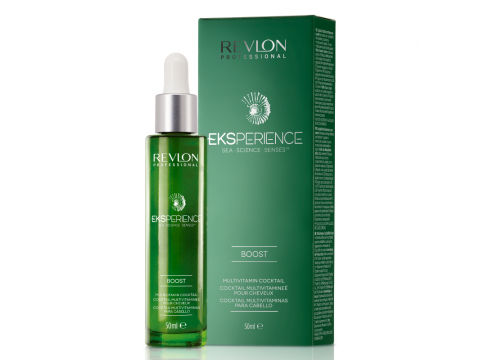 REVLON EKSPERIENCETM BOOST MULTIVITAMINŲ KOKTEILIS PLAUKAMS – kokteilis praturtintas vitaminais, mineralais ir amino rūgštimis. (50 ml)
